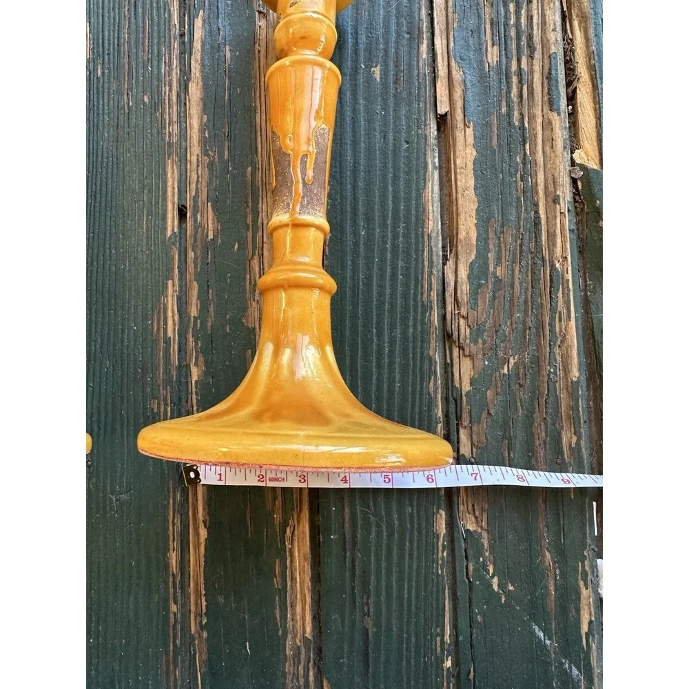Abigails italy Yellow Pair Of Ceramic CandleStick‎ 12inch